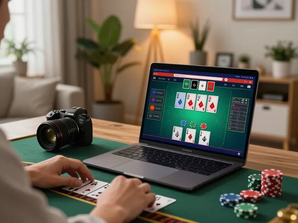 Experience exciting gameplay at xx88 while enjoying high-quality blackjack on a sleek laptop.