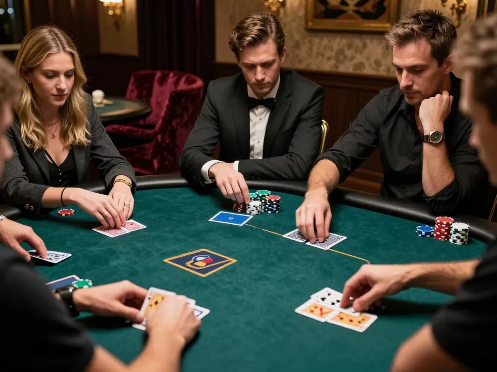 Sunwingo poker players strategizing at a high-stakes table