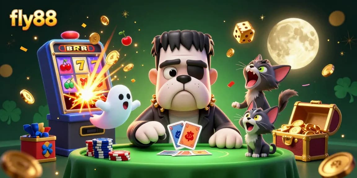 Bet on fly88 with thrilling 3D characters and energetic casino elements in an exciting digital scene.