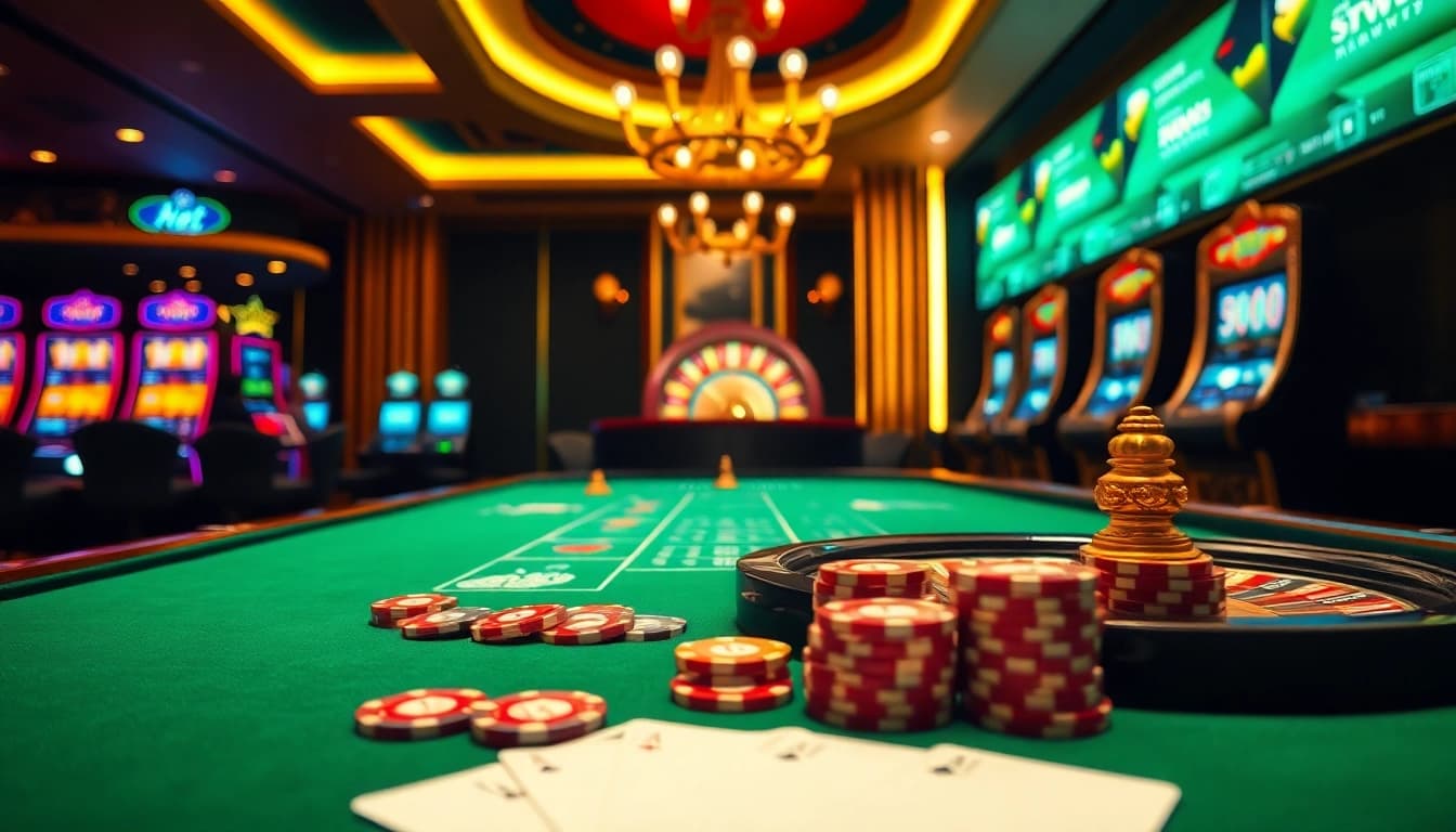 Experience thrilling gameplay at net 88 with vibrant casino tables and exciting slot machines.