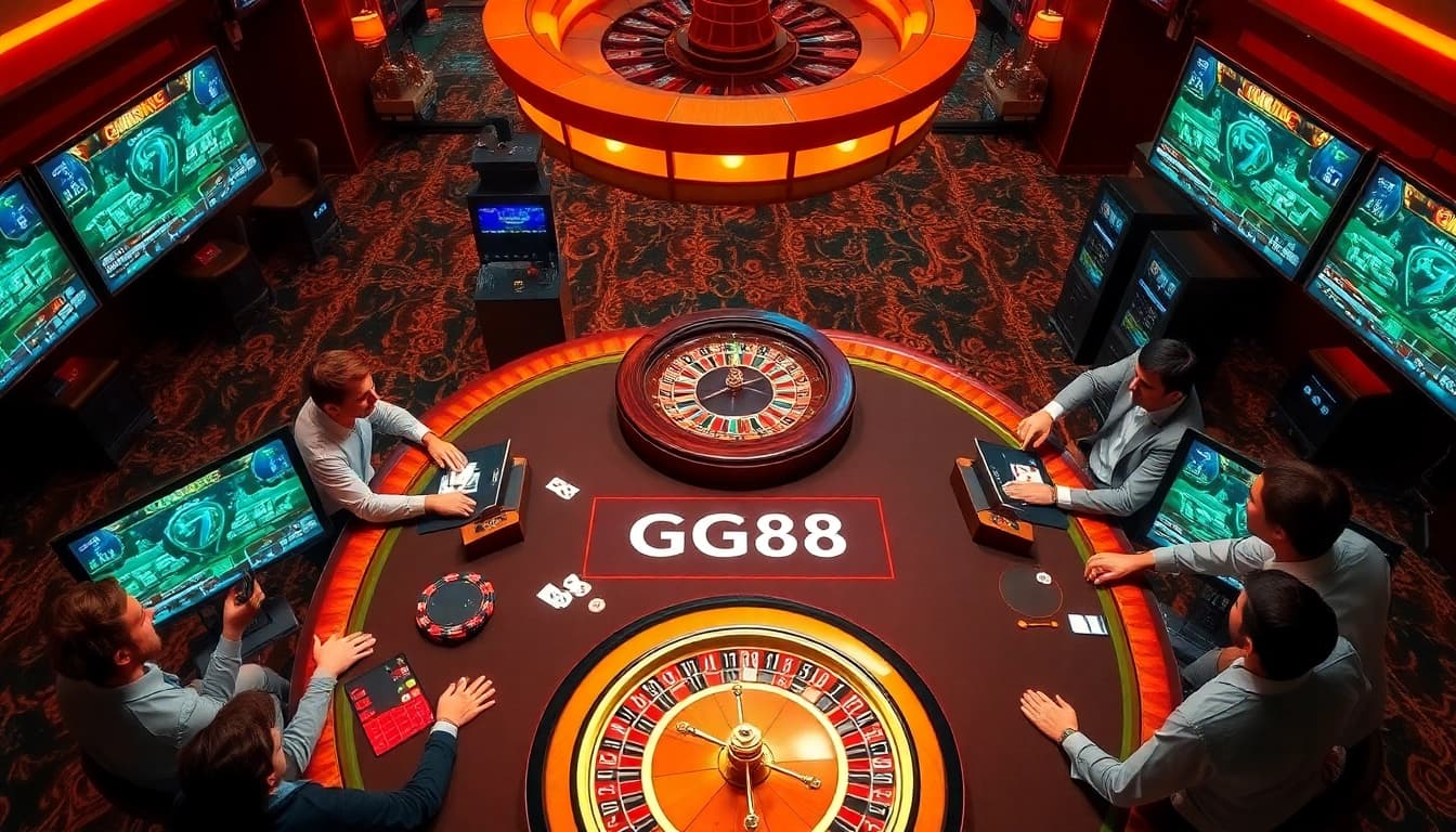 Players at the GG88 casino table enjoying an exciting game of luck and skill.