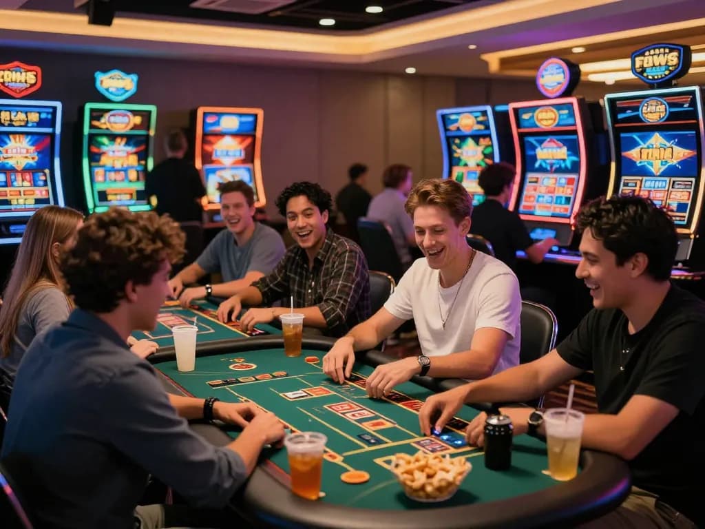 Exciting gameplay at gem88 online casino featuring players engaged in vibrant digital gaming.