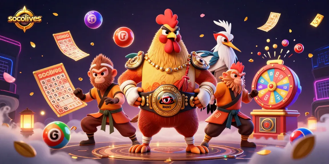 Socolives lottery scene with vibrant elements representing online gambling excitement.