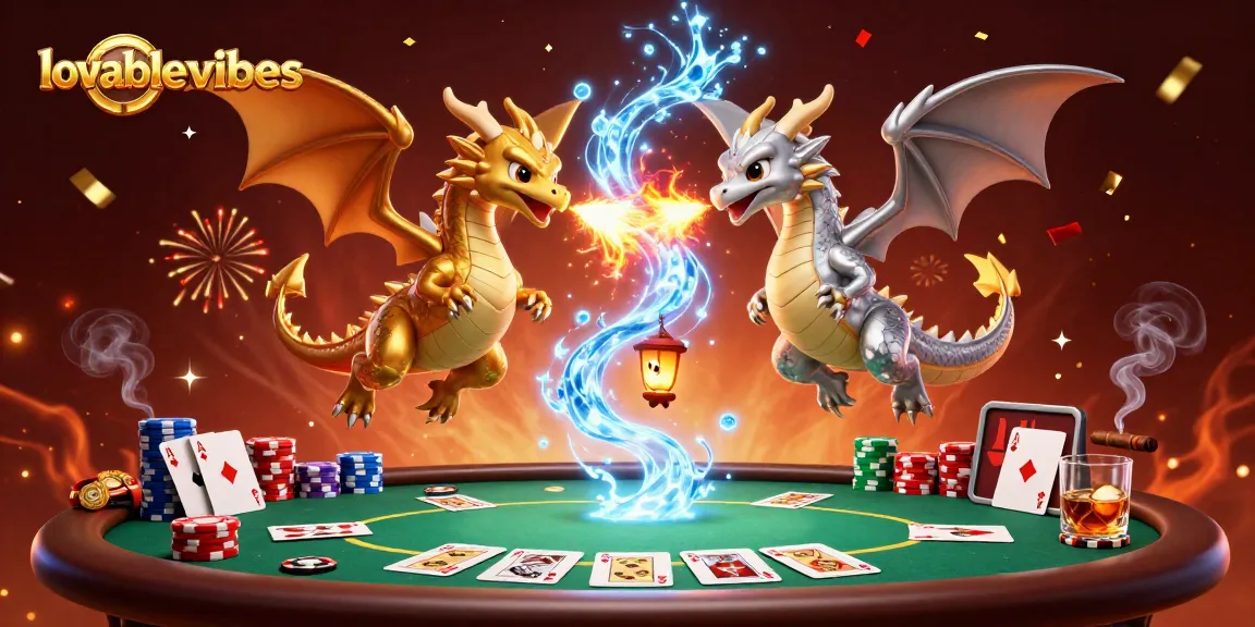 Experience thrilling gameplay at lovablevibes casino with dynamic dragon action and vibrant gambling elements.