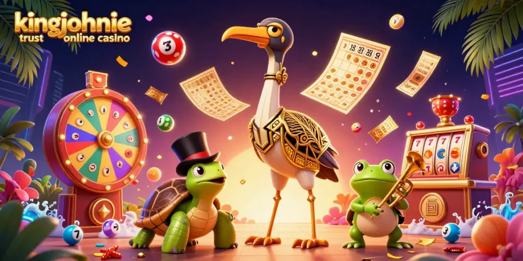 Experience excitement at kingjohnnie trusted online casino with vibrant 3D cartoon characters and dynamic gaming elements.