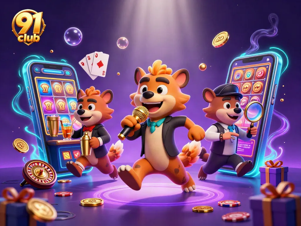 Experience the thrill of 91 club casinos with engaging characters and vibrant gaming elements.