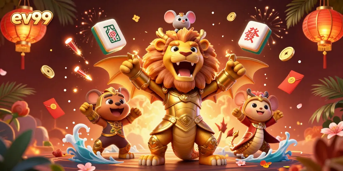 ev99 showcases an immersive casino experience with vibrant characters and elements for players.