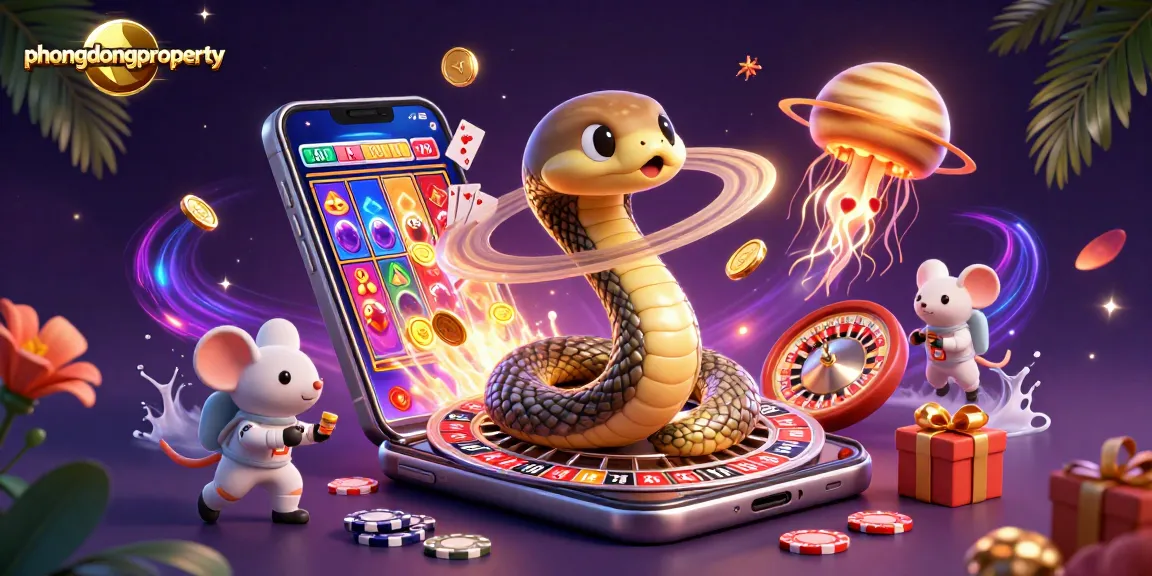 Engage with phuongdongproperty's thrilling casino atmosphere, featuring astronauts and a cosmic dealer.