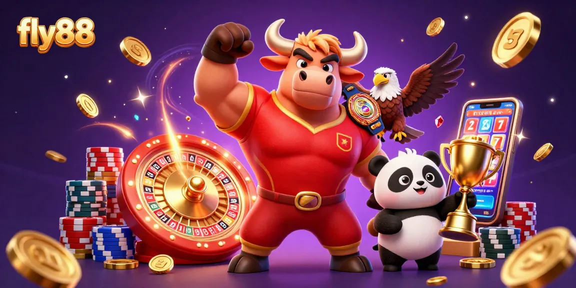 Experience winning moments with fly88 - vibrant 3D scene showcasing gaming excitement and rewards
