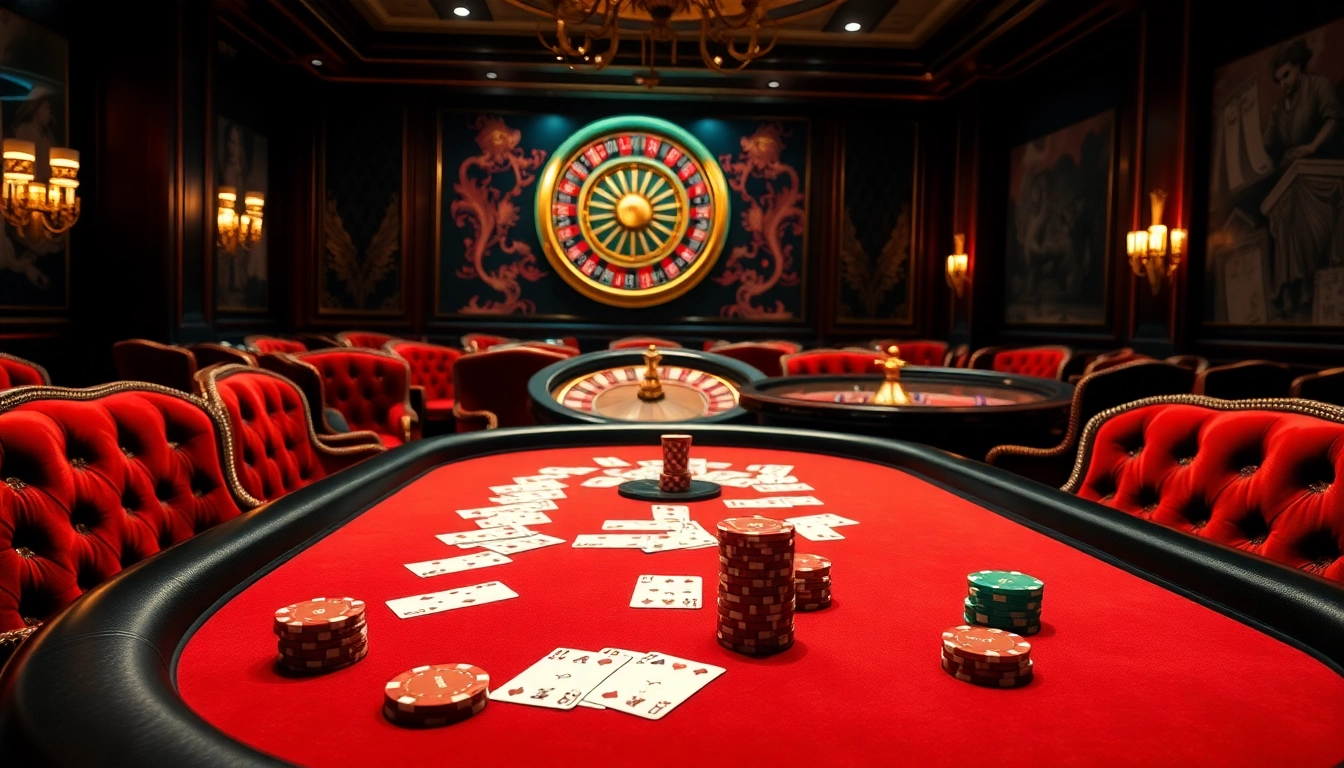 Experience the excitement of chotruyen with a vibrant casino scene, showcasing poker and roulette thrills.