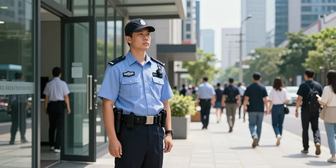 Trusted security guard providing professional protection services at a local business.