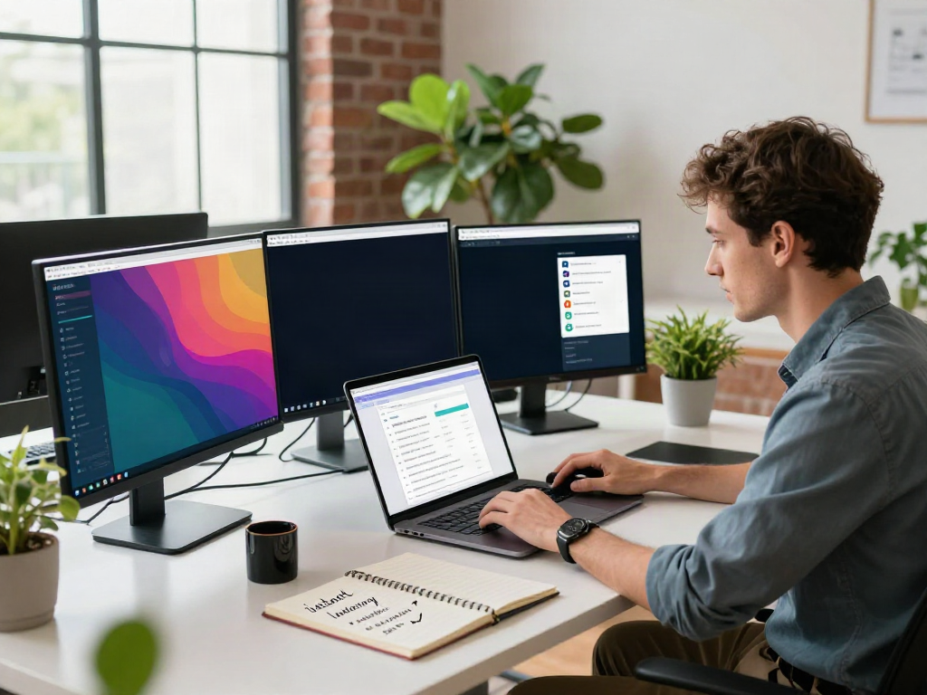 SEO specialist optimizing instant indexing strategies in a modern workspace.