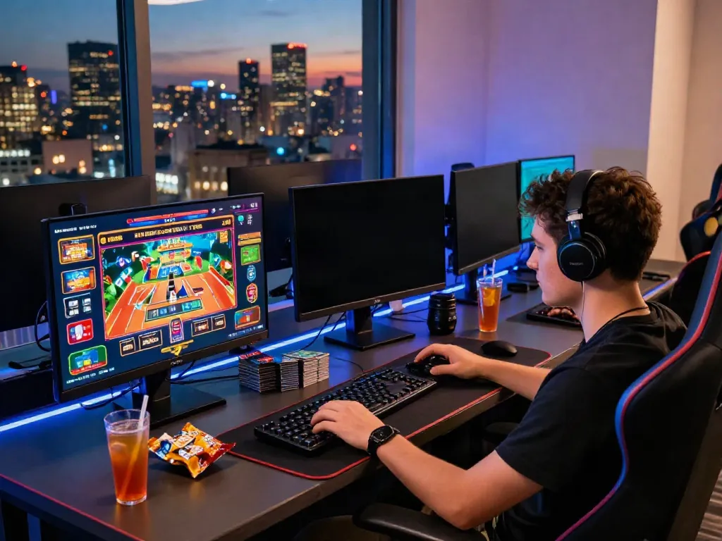 Player enjoying casinos that accept credit card at a vibrant gaming setup.
