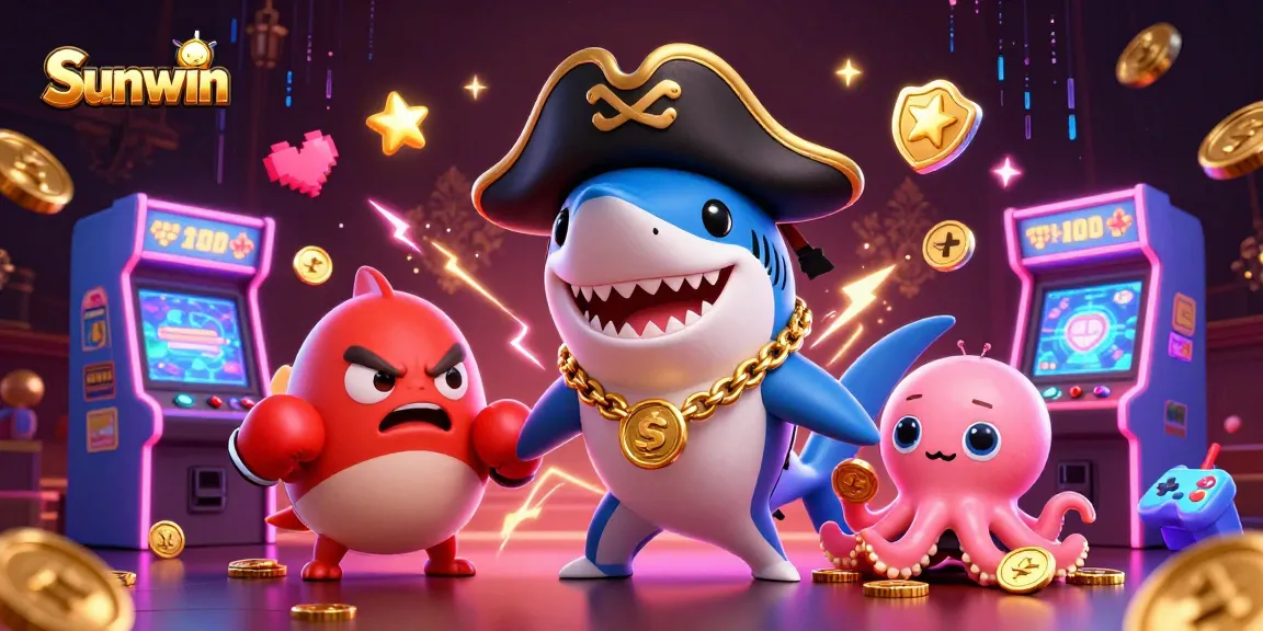 Experience thrilling wins with Sunwin at this lively casino-themed scene full of action.