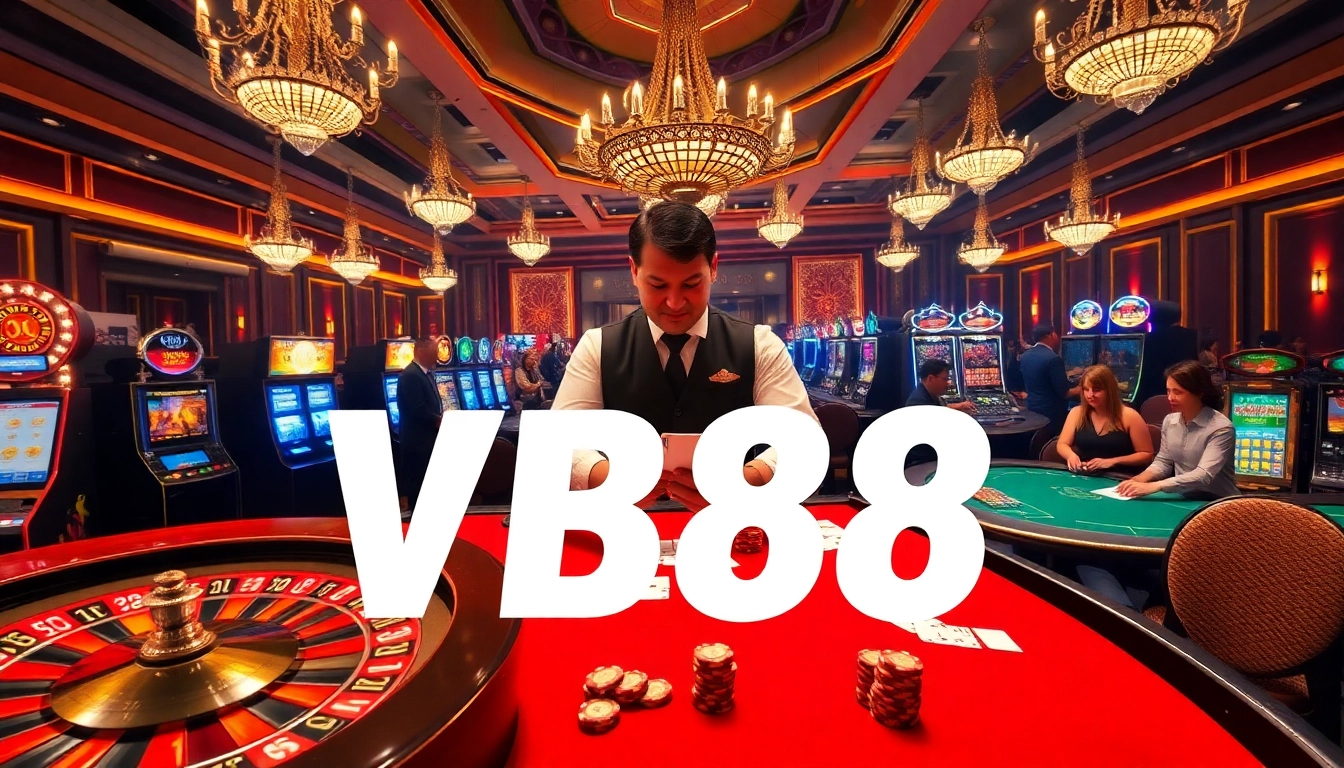 Experience the thrill of VB88 gaming at a luxurious casino table, highlighting cards and chips.