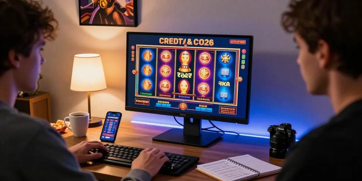 Player enjoying a vibrant credit card casino game at home, showcasing online gambling excitement.