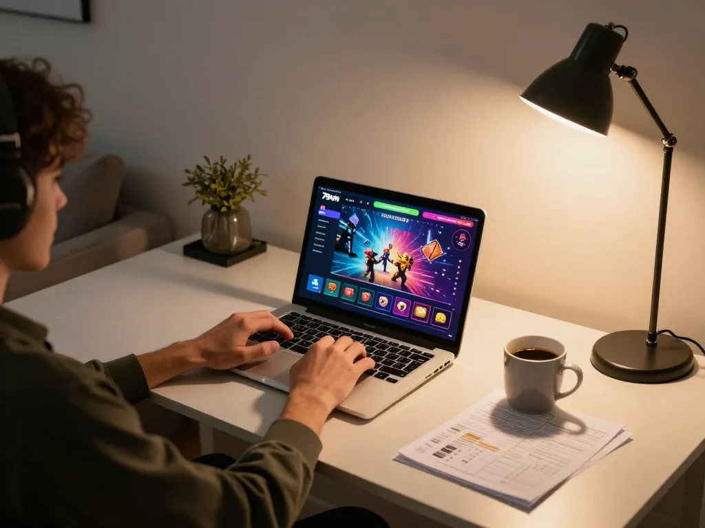Enjoying a thrilling gaming session on 79win with a sleek online casino setup