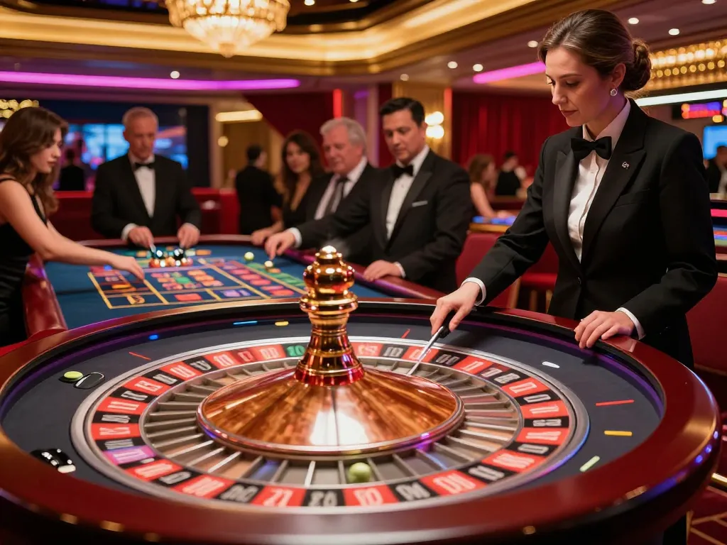 Experience the excitement of roulette betting at https://tip88xyz.com/ with players engaged and a dealer in action.