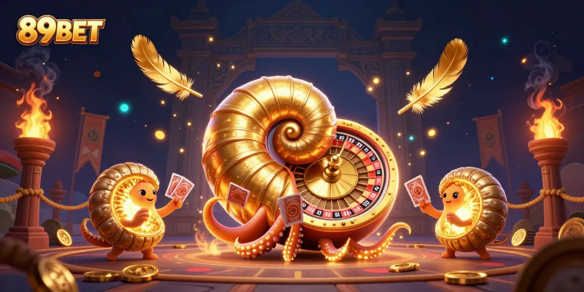 Experience the thrilling world of 89BET, where an ancient giant nautilus reveals its roulette secrets amid glowing golden treasures.