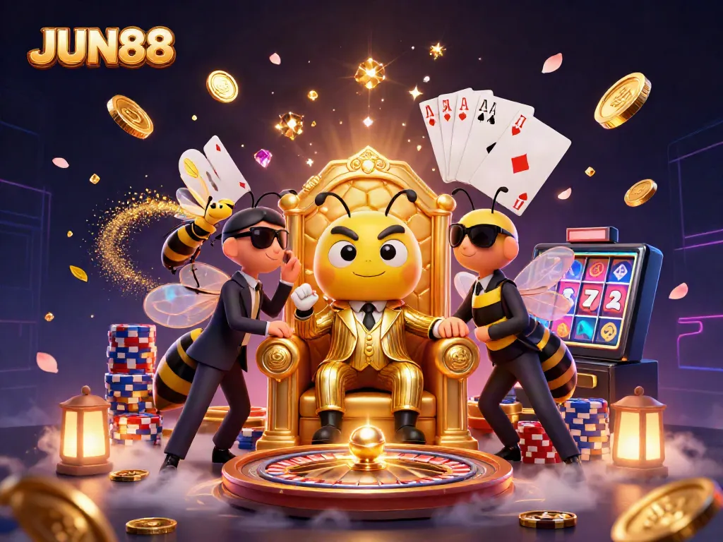 Experience thrilling online casino action with JUN88's dynamic gaming elements and engaging characters.