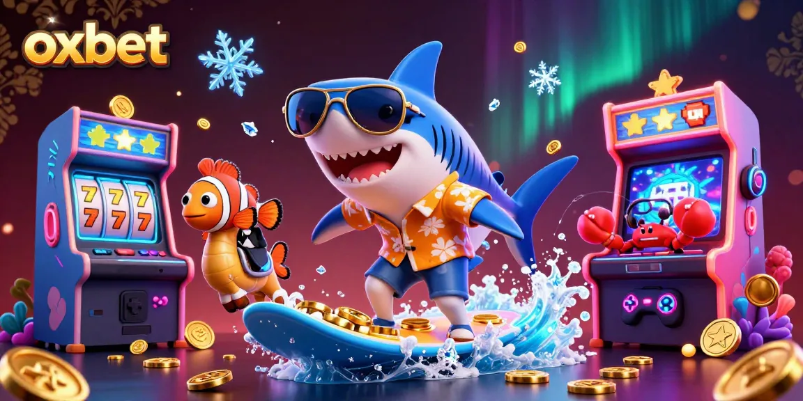 Experience the thrill of oxbet casino gaming with a vibrant scene featuring cartoon characters and gold coins.