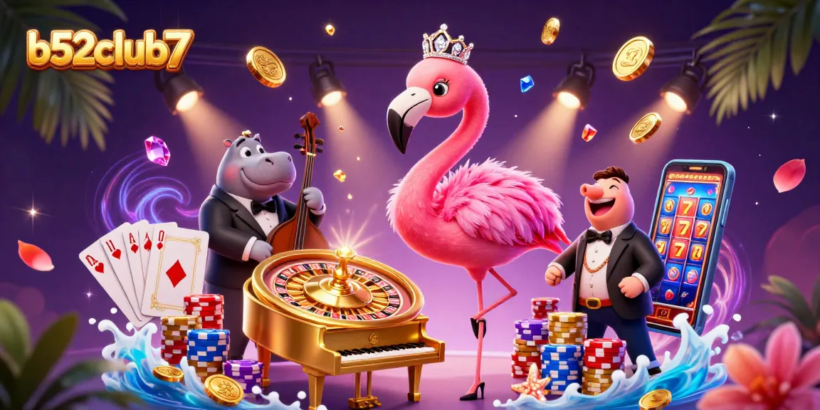 Bettors enjoy vibrant gameplay at b52club7 with lively characters, golden coins, and a stunning casino atmosphere.