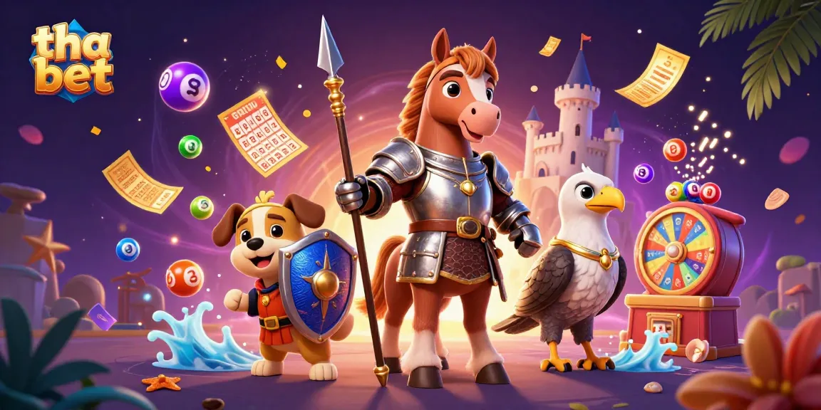 Experience diverse games with tha bet, featuring vibrant lottery elements and a medieval knight theme.