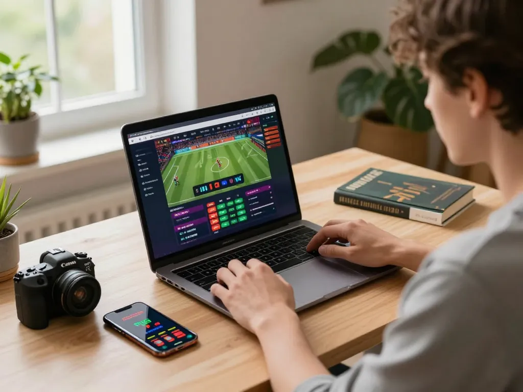 Placing bets on daftar sungaitoto at home using a laptop for online sports gaming