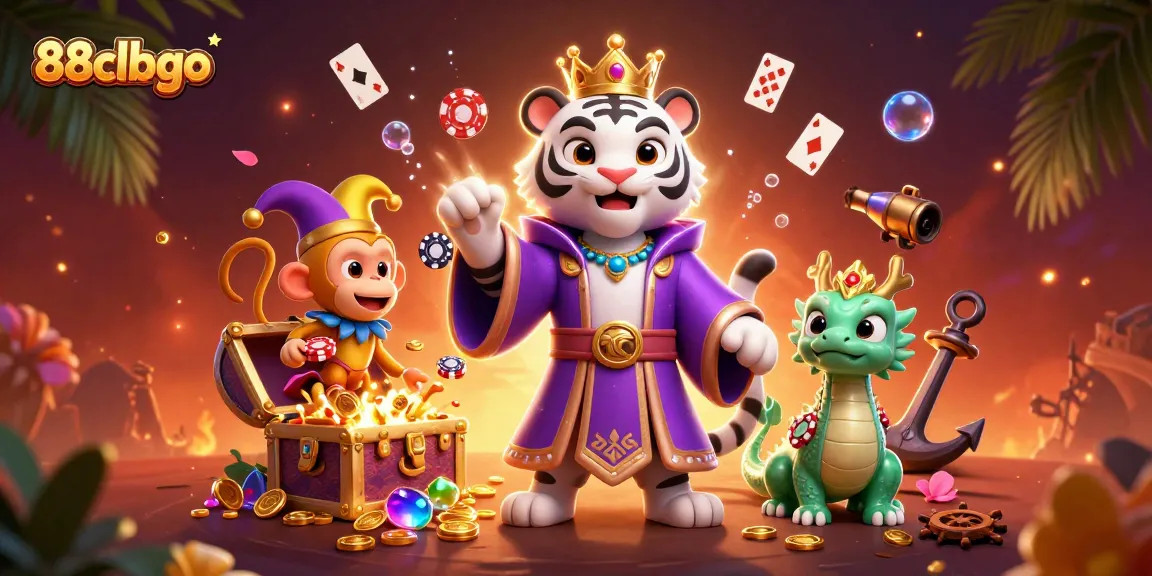 Engage with thrilling gaming action at 88clbgo featuring a vibrant 3D casino scene.