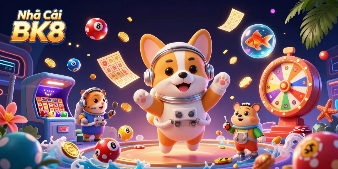 Generate thrilling winning moments at Nhà Cái BK8 with floating games and animated colorful elements.