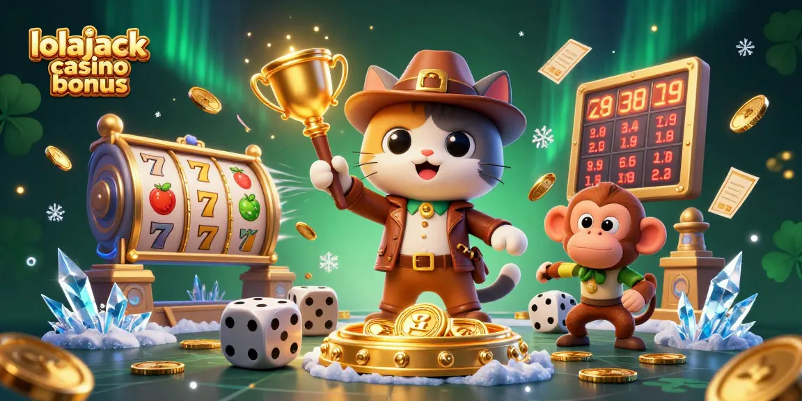 Engage with the stunning lolajack casino bonus scene filled with vibrant casino elements and animated characters.