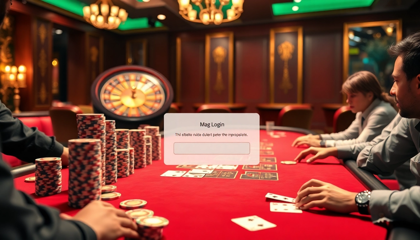 Engage in thrilling casino strategies with the Mag Login interface prominently displayed.