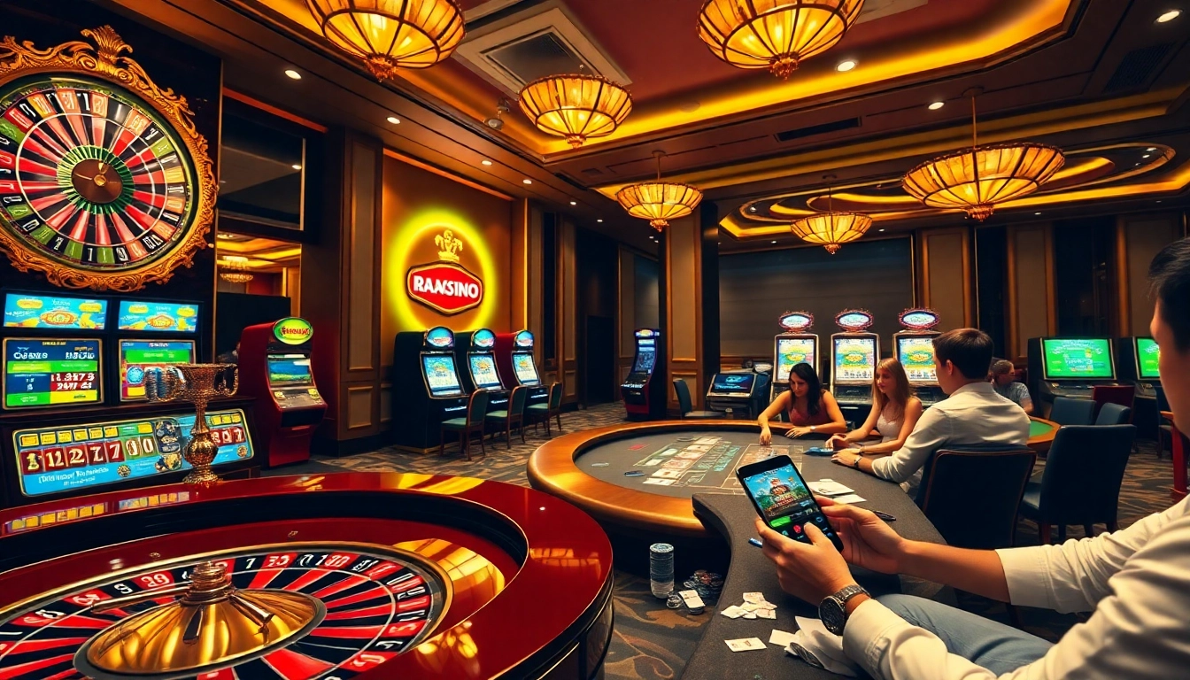 Tải app Five88 while enjoying thrilling games at a luxurious casino with poker chips and a roulette wheel.