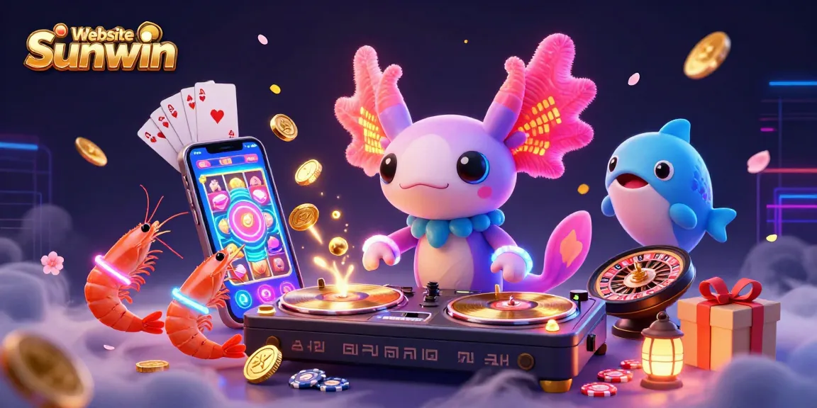 Experience thrilling gameplay with Website Sunwin as a vibrant 3D cartoon scene fills with energetic characters enjoying exciting casino elements.