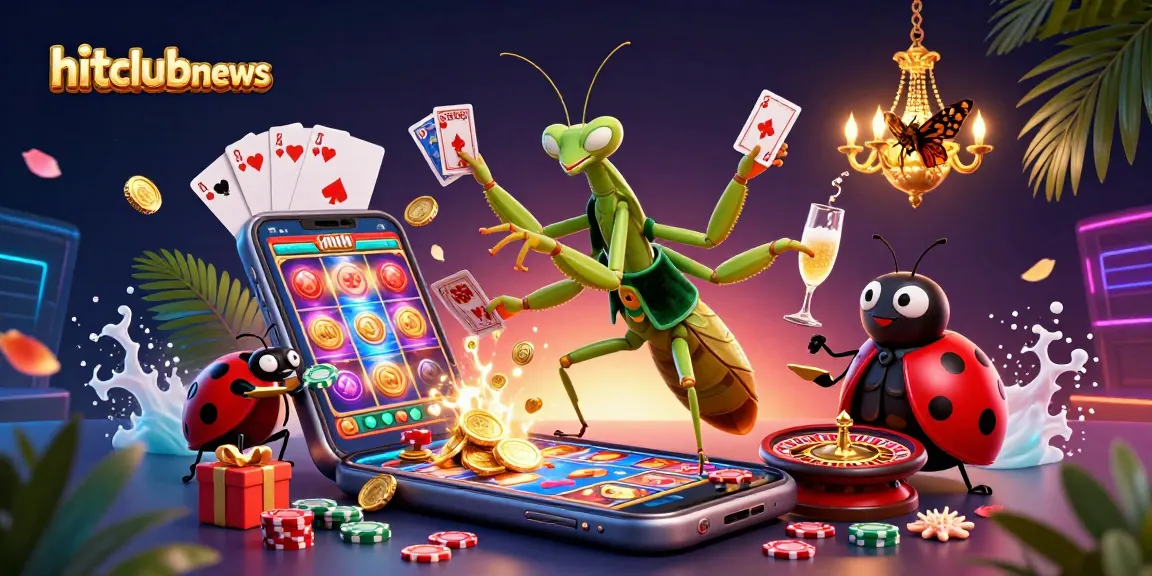 Engage with hitclubnews featuring a gaming scene with vibrant characters, slot games, and exciting casino action.